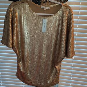 WD.NY Gold Sequin Blouse